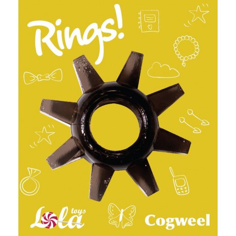 Чёрное эрекционное кольцо Rings Cogweel