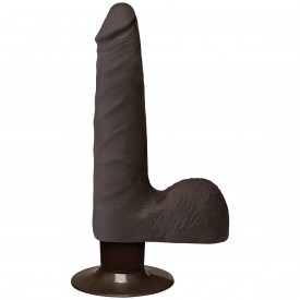 Коричневый вибромассажер The Realistic Cock ULTRASKYN Vibrating 7” Slim - 22,1 см.